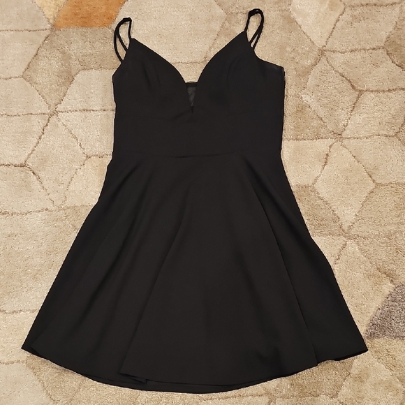 B Darlin Black Spaghetti Strap A-Line Mini Dress - Picture 1 of 2